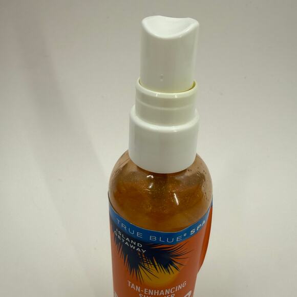 True Blue Spa So Aglow 4oz Tan-Enhancing Shimmer Monoi Used Rare Bath Body Works - Picture 7 of 13